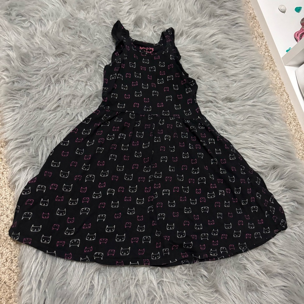 Jumping Beans Black and Pink Cat Print Dress